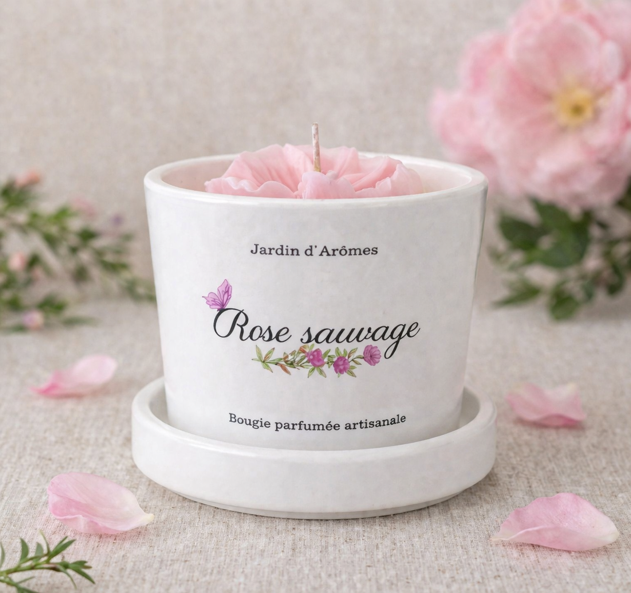Bougie Rose sauvage
